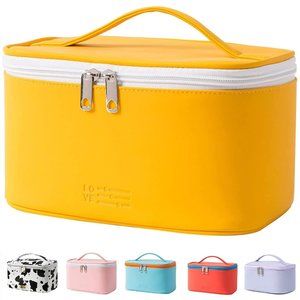 Women Mustard Small Cute  Little Pouch Toiletry Makeup Organizer